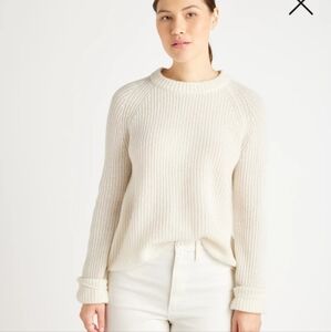 Quince Mongolian Cashmere Fisherman Crewneck Sweater